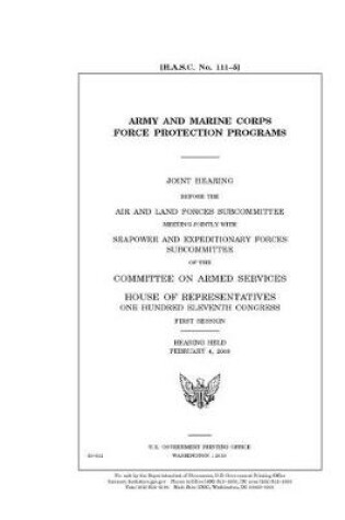 Cover of Army and Marine Corps force protection programs