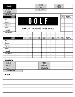 Book cover for Golf Score Record