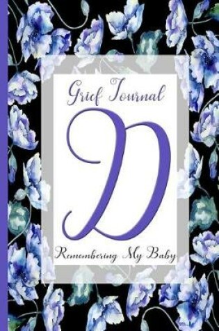 Cover of Blue Watercolor Flowers, Monogram Letter D