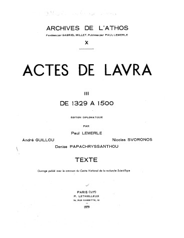 Book cover for Actes de Lavra. III