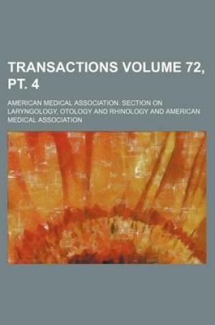 Cover of Transactions Volume 72, PT. 4