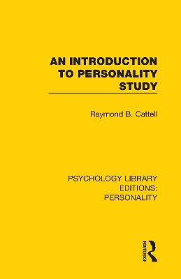 Cover of An Introduction to Personality Study