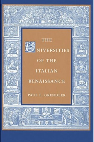 Cover of The Universities of the Italian Renaissance