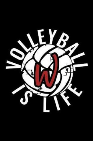 Cover of W Monogram Initial Volleyball Journal