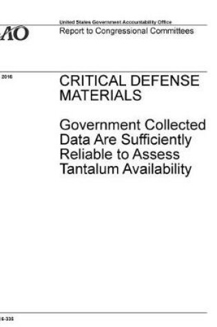 Cover of Critical Defense Materials