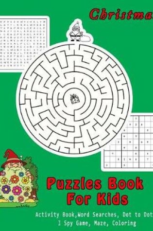 Cover of Christmas Puzzles Book For Kids