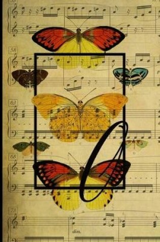 Cover of Letter "O" - Monogram Butterfly Music Journal - Blank Score Sheets