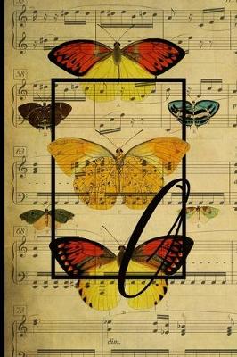 Book cover for Letter "O" - Monogram Butterfly Music Journal - Blank Score Sheets