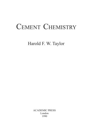 Cover of Cement Chemistry