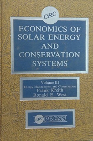 Cover of Econs of Solar Energy & Conservation Sys  Vol 3