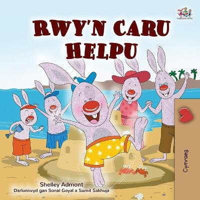 Book cover for I Love to Help (Welsh Children's Book)