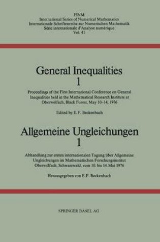 Cover of General Inequalities 1 / Allgemeine Ungleichungen 1