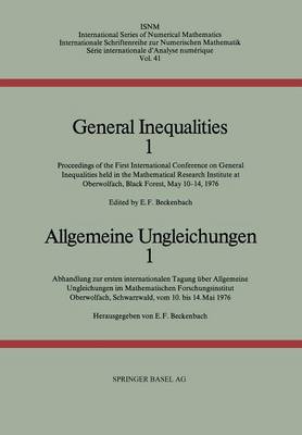 Cover of General Inequalities 1 / Allgemeine Ungleichungen 1