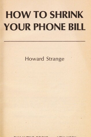 Cover of How Shrink Phone Bill