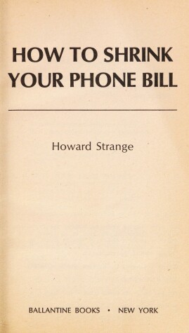 Book cover for How Shrink Phone Bill