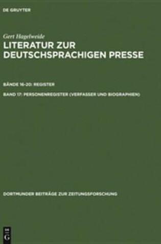Cover of Personenregister (Verfasser Und Biographien )