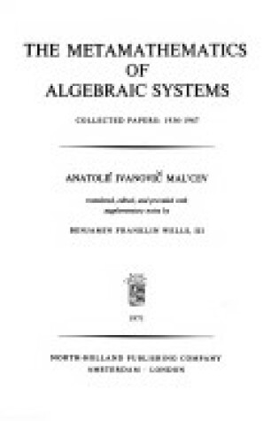 Cover of Mathematics of Algebraic Systems