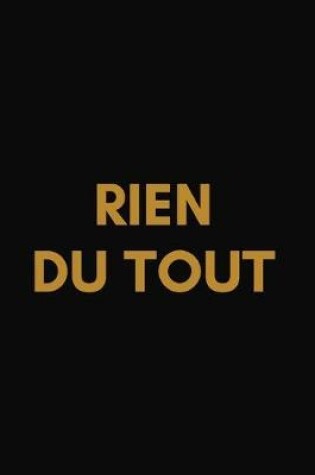 Cover of Rien du tout