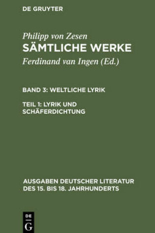 Cover of Lyrik Und Schaferdichtung