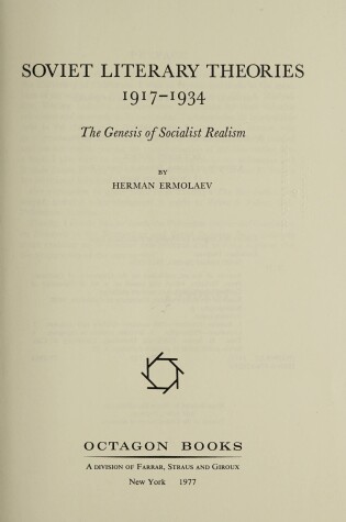 Cover of Soviet Literary Theories, 1917-1934