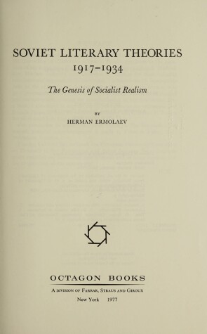 Cover of Soviet Literary Theories, 1917-1934