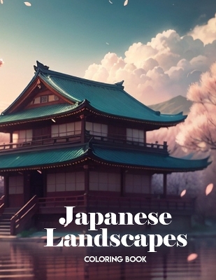 Book cover for adult coloring book landscapes