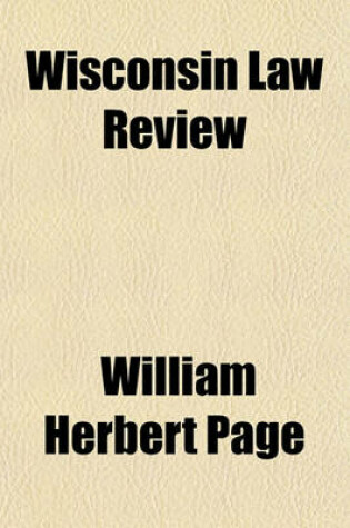 Cover of Wisconsin Law Review (Volume 1)