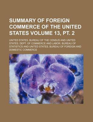 Book cover for Summary of Foreign Commerce of the United States Volume 13, PT. 2