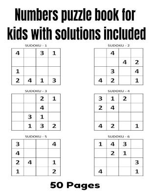 Book cover for Numbers puzzle book for kids with solutions included