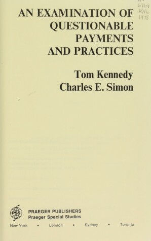 Book cover for Examination of Questionable Payments and Practices