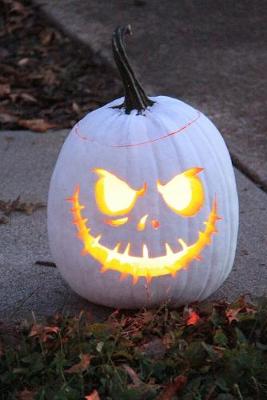 Book cover for A Scary White Jack-O'Lantern Journal