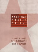 Book cover for American Public Policy