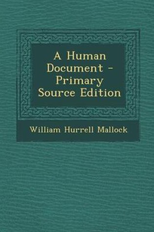 Cover of A Human Document - Primary Source Edition