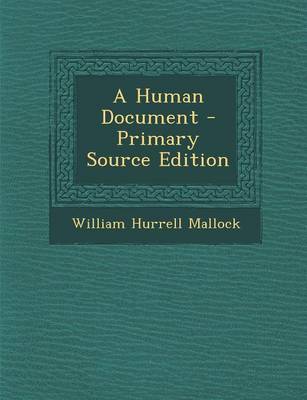 Book cover for A Human Document - Primary Source Edition