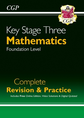 Book cover for New KS3 Maths Complete Revision & Practice – Foundation (includes Online Edition, Videos & Quizzes)