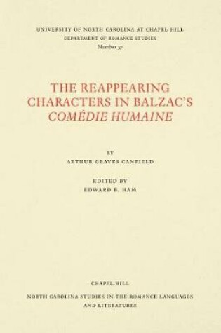 Cover of The Reappearing Characters in Balzac's ComA (c)die Humaine