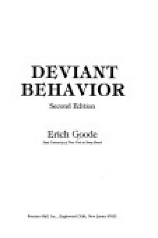 Cover of Deviant Behaviour