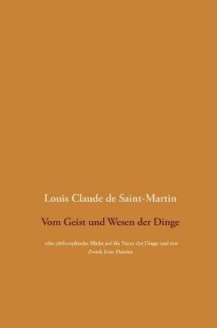 Cover of Vom Geist und Wesen der Dinge