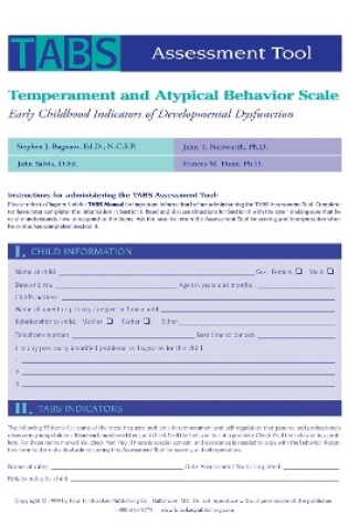 Cover of Temperament and Atypical Behavior Scale (TABS) Assessment Tool