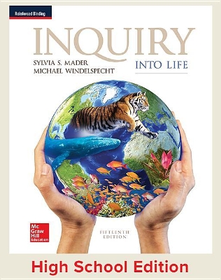 Cover of Mader, Inquiry Into Life, 2017, 15e, Student Edition, Reinforced Binding