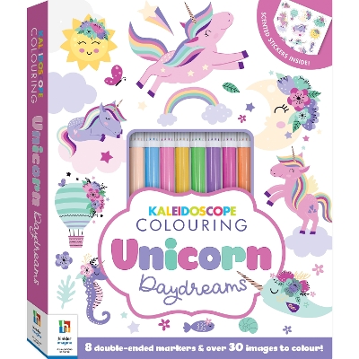 Cover of Kaleidoscope Colouring Kit: Unicorn Daydreams