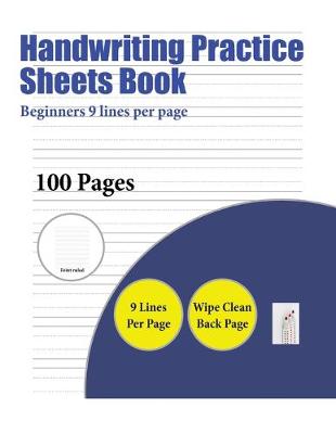 Cover of Handwriting Practice Sheets Book (Beginners 9 lines per page)