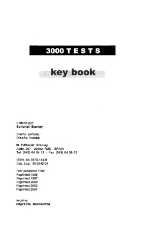 Cover of 3000 Keys Tests