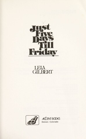 Book cover for Just Five Days Till Friday