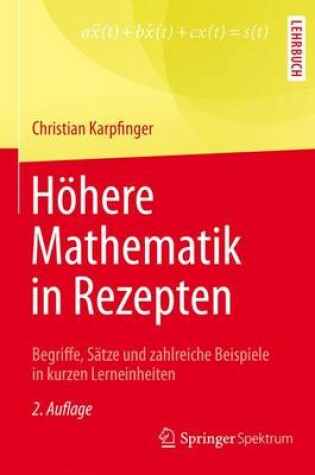 Cover of Hohere Mathematik in Rezepten