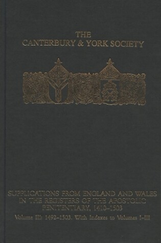 Cover of Supplications from England and Wales in the Registers of the Apostolic Penitentiary, 1410-1503