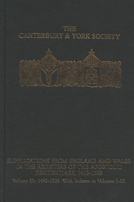 Book cover for Supplications from England and Wales in the Registers of the Apostolic Penitentiary, 1410-1503