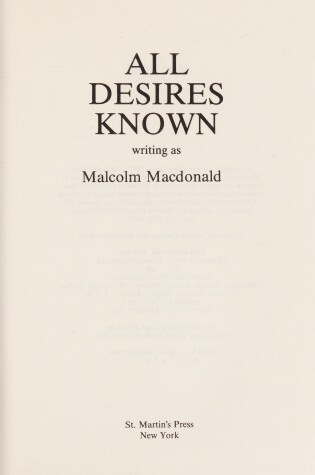 Cover of All Desires Known