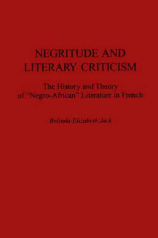 Cover of Negritude and Literary Criticism