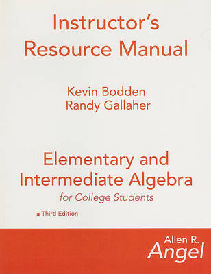 Book cover for Elementary and Intermediate Algebra for College Students Instructor's Resource Manual